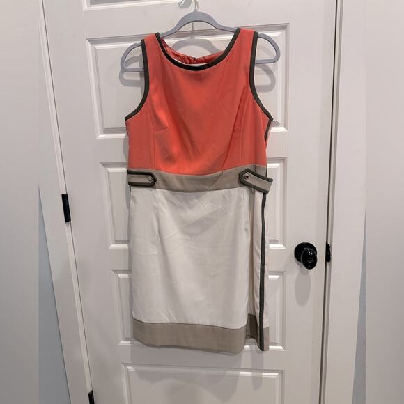 Dressbarn Retro Color-block Knee Length Dress - Picture 1 of 6